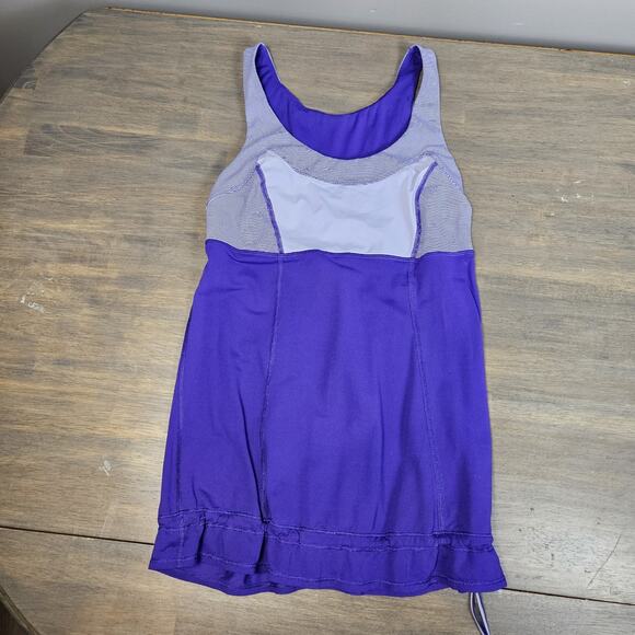 Lululemon Run: Ta Ta Topper Tank Top Cool Breeze Wee Stripe Bruised Berry Size 4 - Picture 2 of 6